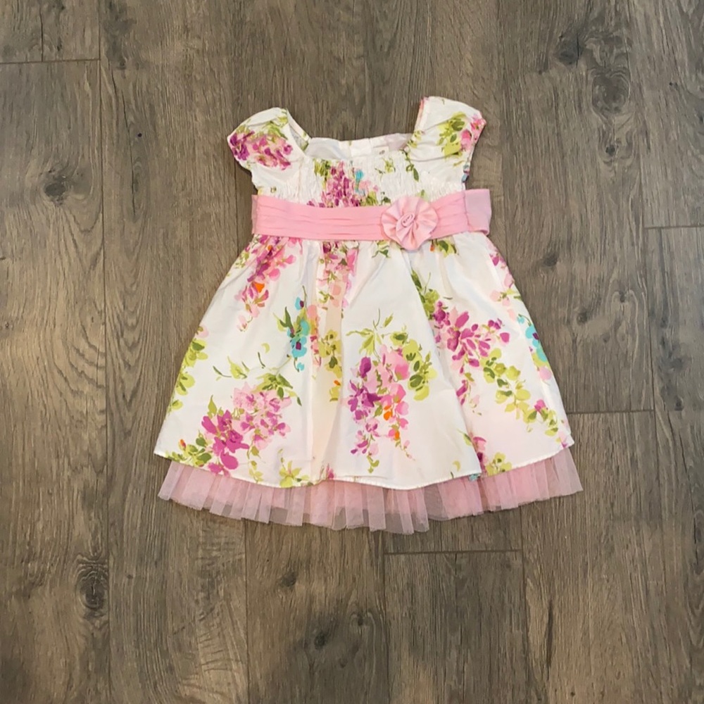 Girls White Floral Dress